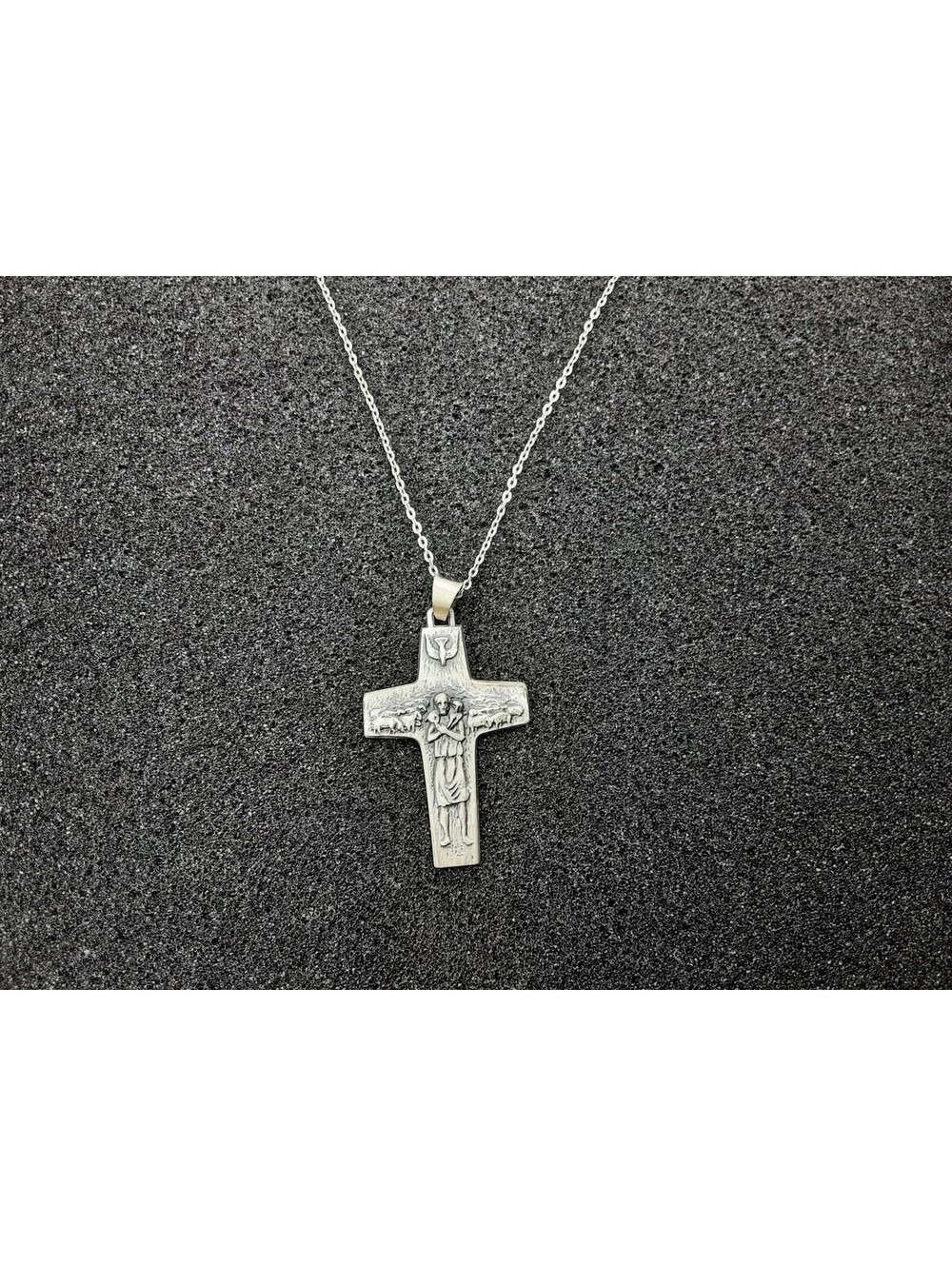 Pope Francis "Good Shepherd" Cross Necklace SS 925